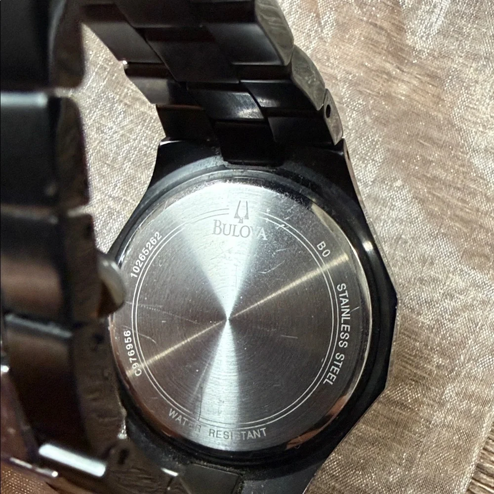 Bulova Men's Black Ion Diamond Watch, model 98E110